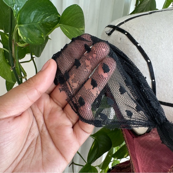 Vintage Burgandy Boned Costume Corset - Picture 3 of 5